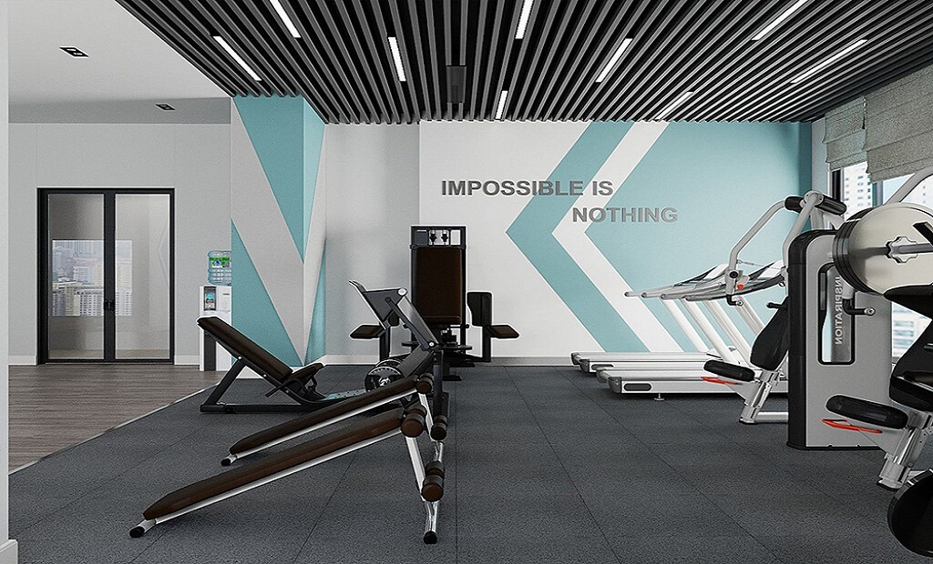 phòng gym lounge tại tầng 14